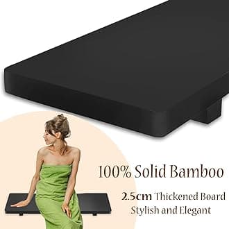 Stylish Black Bamboo Bathtub Tray Caddy with Adjustable Legs, Minimalistic Design Bath Tray for Tub, Bathtub Accessories, Fits Most Free Standing Bath Tubs, Idea for Women