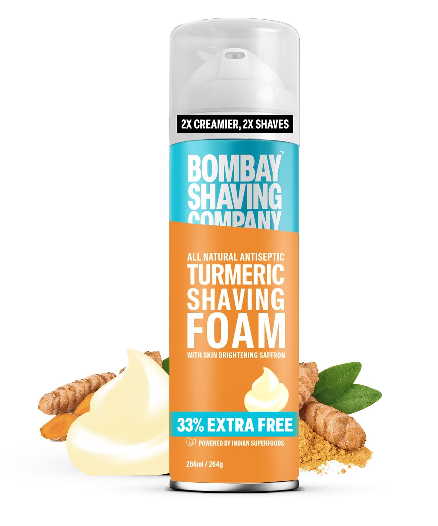 Turmeric Shaving Foam,266 ml (33% Extra) with Turmeric