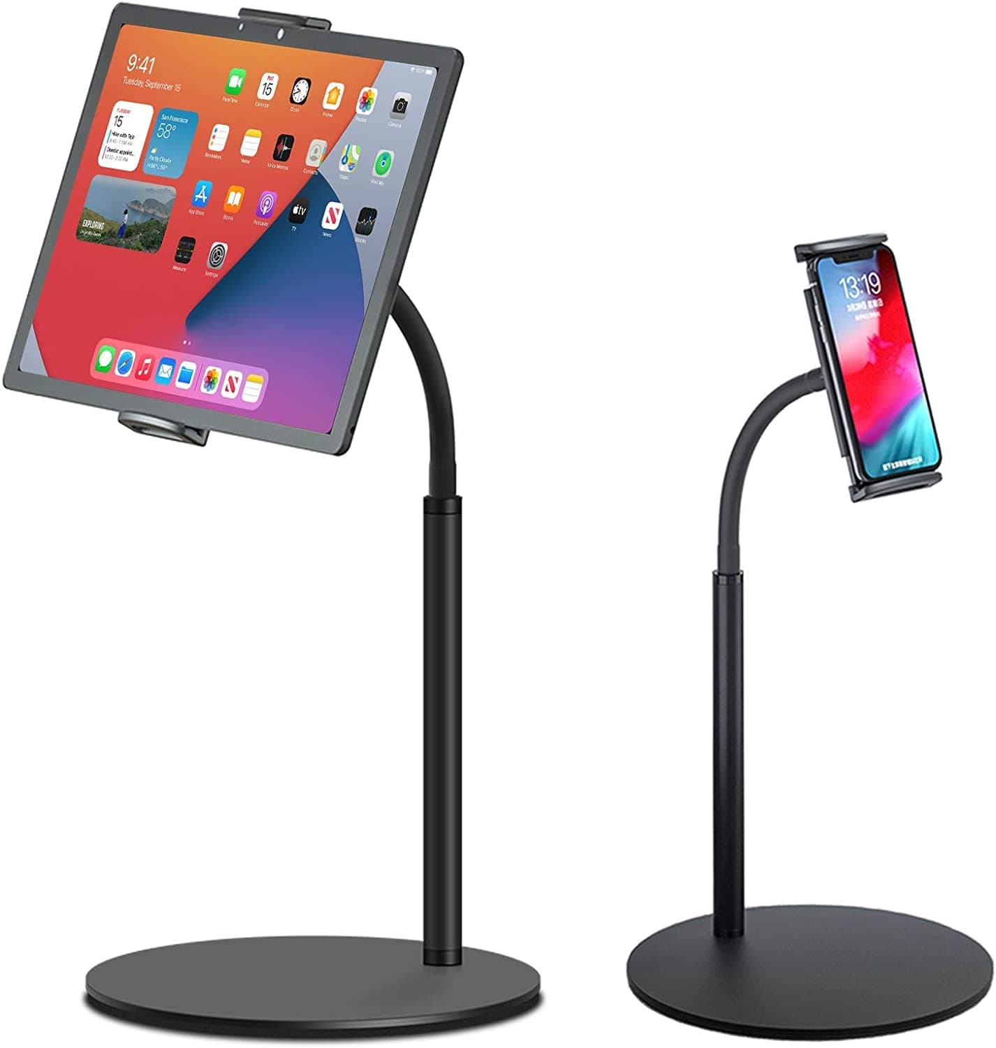 Tablet Stand Phone Holder, 360 Degree Rotating Adjustable Desktop Tablet Mount Compatible with iPad /iPhone/Nintendo Switch/Samsung Galaxy Tabs/Kindle /eBook Reader and More 4.6"-10.5 inch