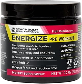 - Energize Pre Workout Powder - Beta-Alanine, Quercetin & Low-Dose Caffeine Formula for Enhanced Energy & Focus, Increase Energy & Endurance Supplement, Fruit Punch, 40 Servings