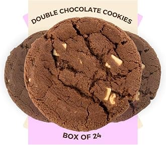 Chocolate Cookies - 1 x 24 Pack Individually Wrapped Biscuits Perfect Cookie Snack for the Family - Light and Crunchy Double Choco Chip, Suitable for Vegetarians