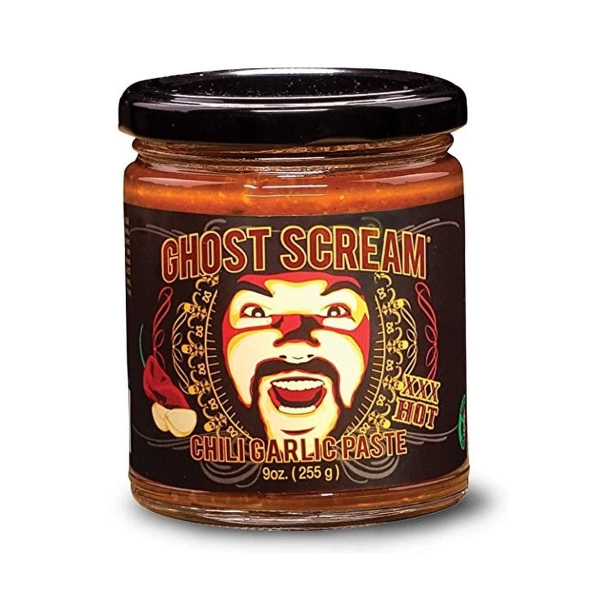 Ghost Scream Hot Sauce - “Chili Garlic Paste” (Asian Style Sambal) - Award Winning Recipe (from a World-Renowned Chef) with Fresh Ghost Chili Peppers, Fiery Red Jalapenos & Fresh Garlic. (9 Oz.)