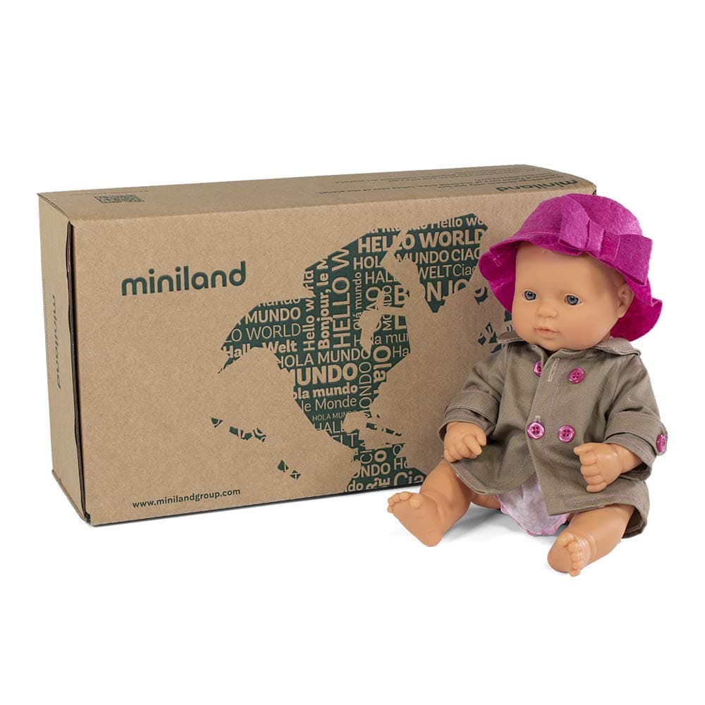 Miniland Educational - 12 5/8" Anatomically Correct Baby Doll, Caucasian Girl