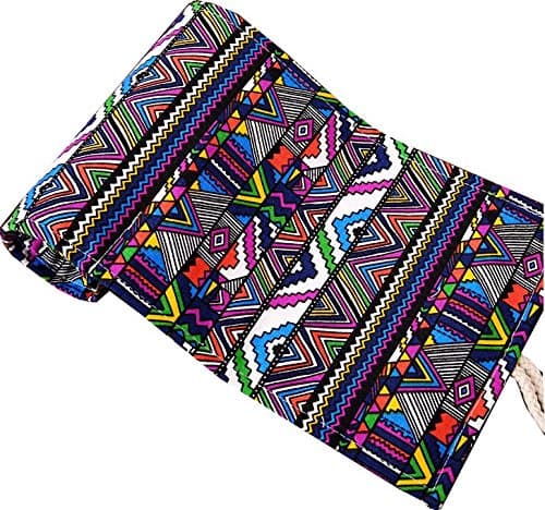 Rainbow Nation - Canvas Wrap Roll Up Pen Case Pencil Bag Holder Storage 72 pcs