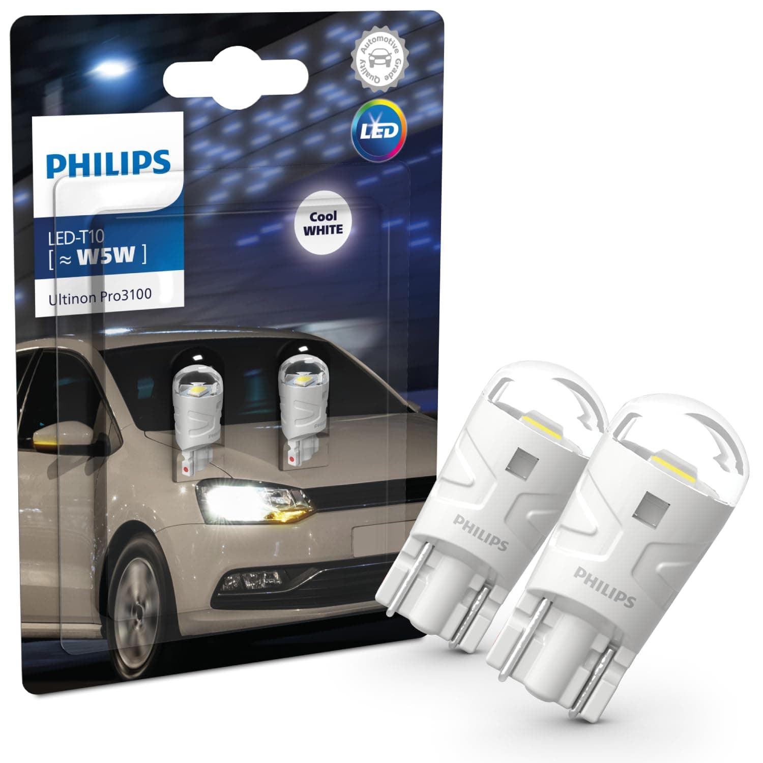 Philips Ultinon Pro3100 LED T10 car signalling bulb (W5W), 6.500K cool white