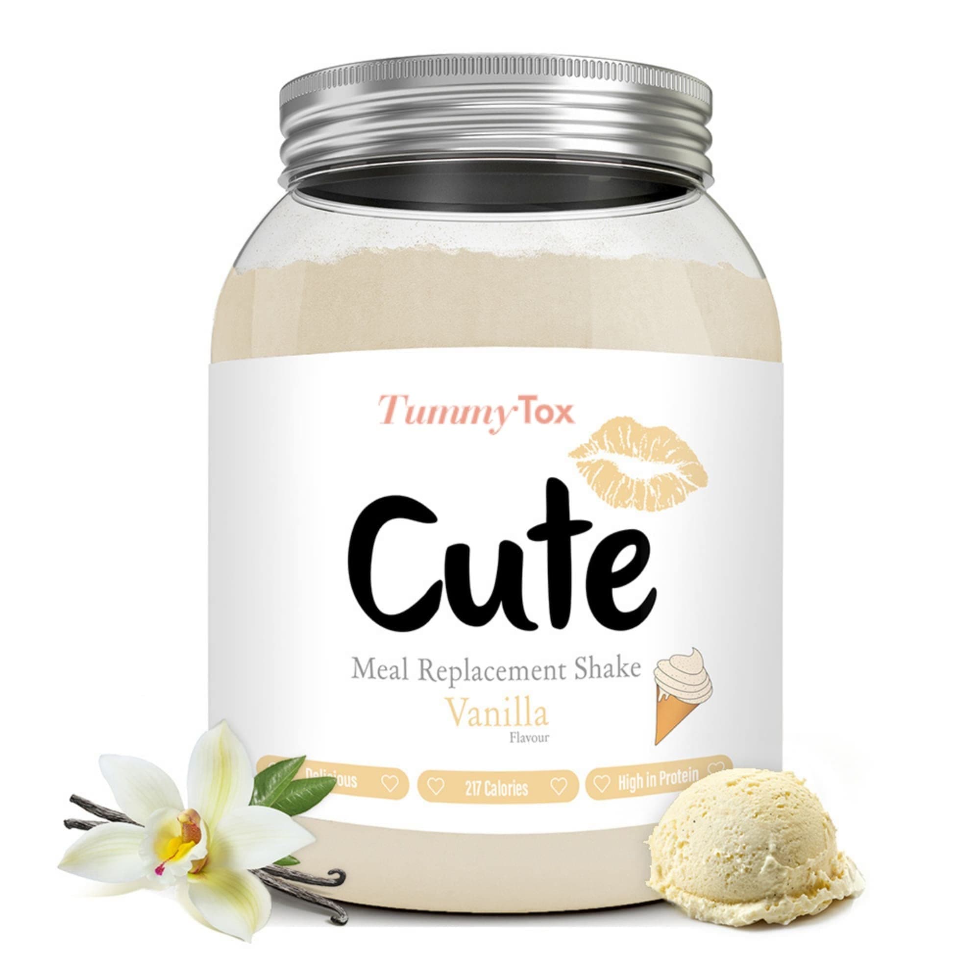 Meal Replacement Shake - Protein Shake High in Protein - Vanilla - Vitamins and Minerals - 500 g - Bonus E-book - Cute Nutrition by Tummy Tox