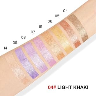 evpct Light Khaki Shimmer Cream Eye Shadow Brightener Sticks Set for Eyes, Khaki Shimmery Matte Pencil Eye shadow Applicator Stick Pen Palette Makeup Waterproof sombras en crema para ojos 04#