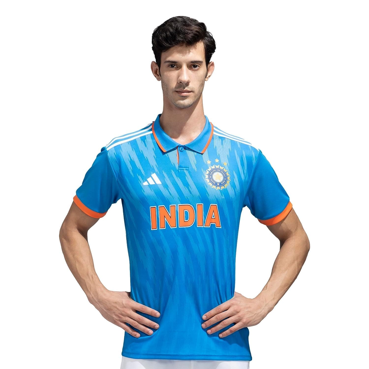 India Cricket ODI Replica Jersey Regular Fit Bright Blue