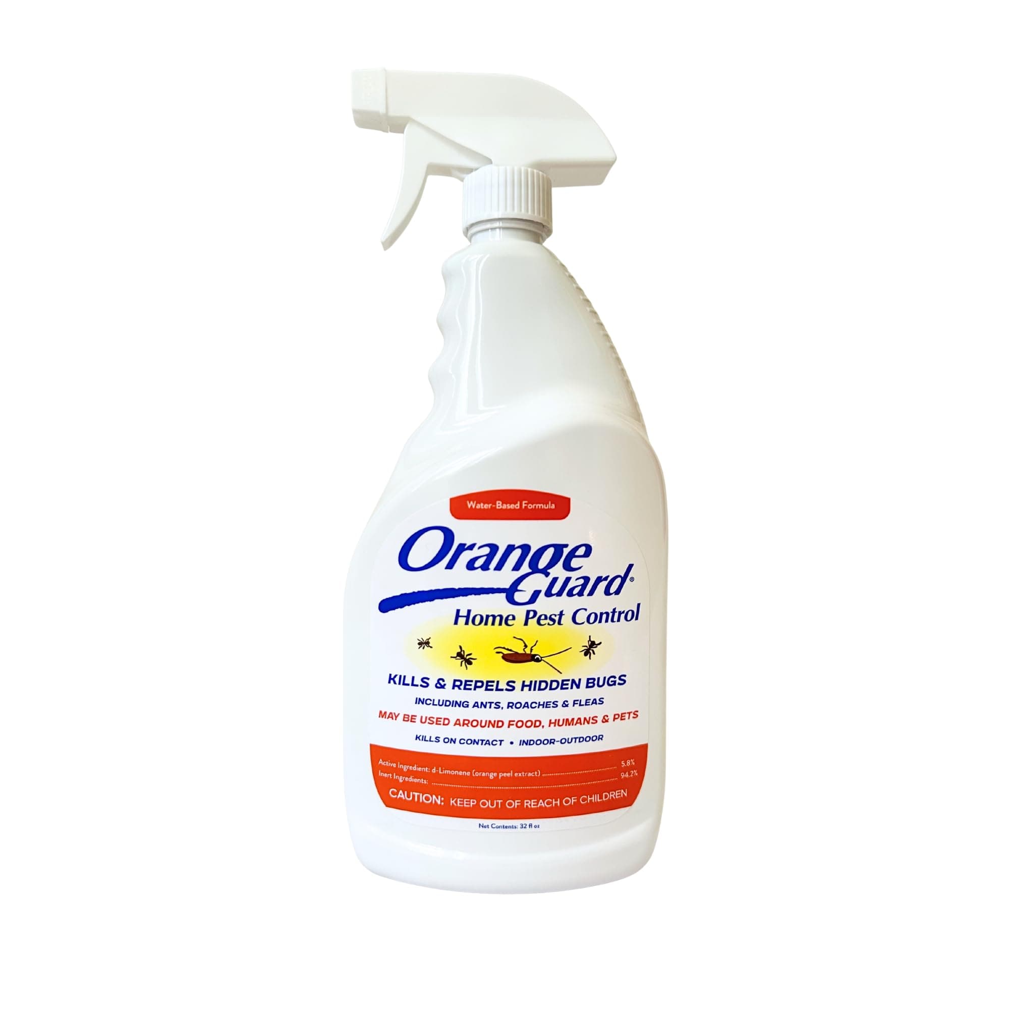 Orange Guard Home Pest Control Spray with D-Limonene | All-Natural Food Grade Orange Peel Oil for Bugs, Ants, Roaches, Fleas, Palmettos and Silverfish - 32oz