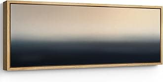 SIGNFORD Large Framed Canvas Print Wall Art Dark Gradient Horizon Minimal Abstract Sunset-Inspired Illustrations Modern Art Relax/Calm Warm for Living Room, Bedroom, Office - 60"x20"