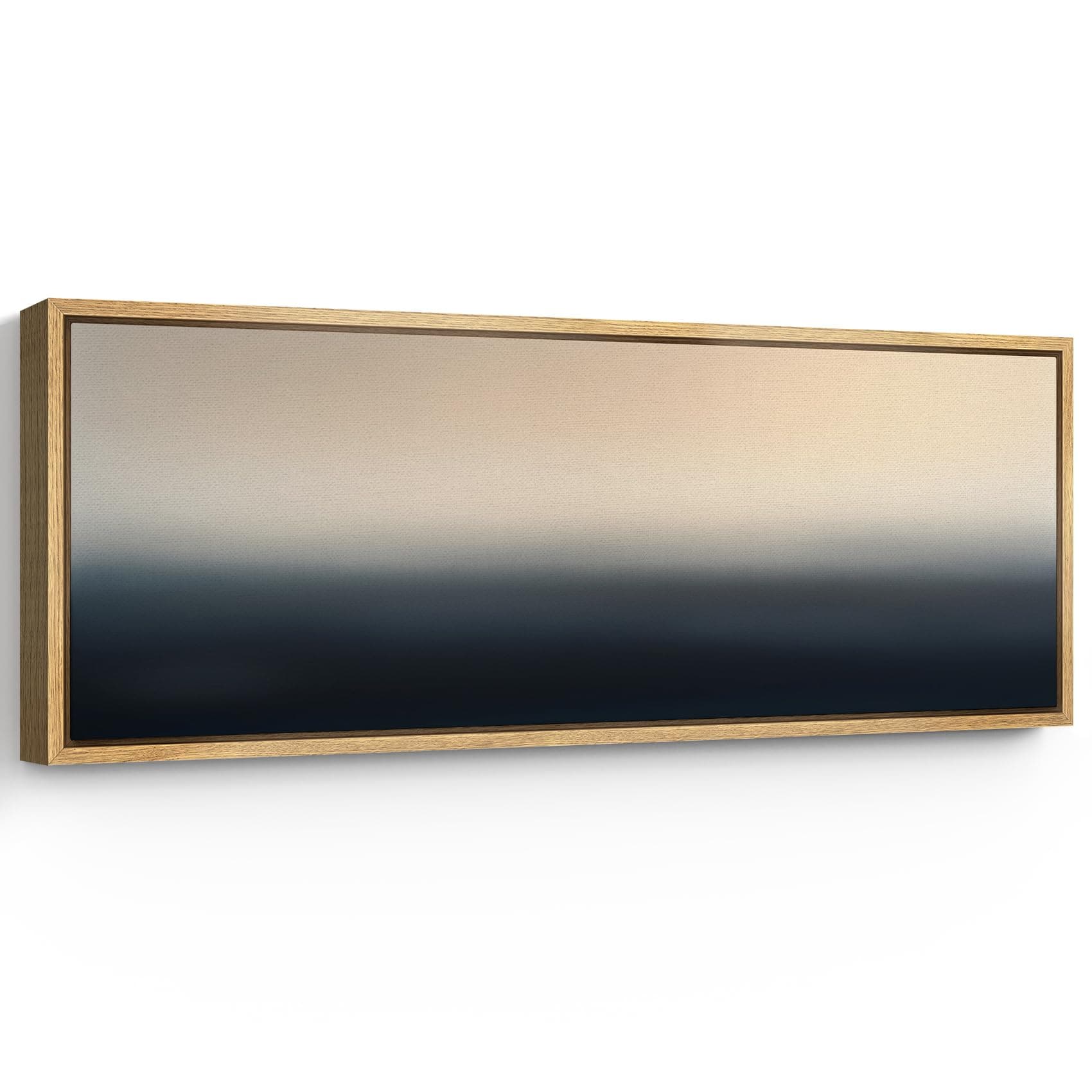 SIGNFORD Large Framed Canvas Print Wall Art Dark Gradient Horizon Minimal Abstract Sunset-Inspired Illustrations Modern Art Relax/Calm Warm for Living Room, Bedroom, Office - 60"x20"