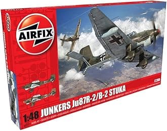 AIRFIX - Model Set - A07115 Junkers JU87B-2/R-2 Model Building Kit - Plastic Model Plane Kits for Adults & Children 8+, Set Includes Sprues & Decals - 1:48 Scale Model