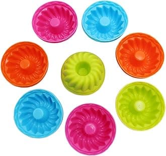 To encounter Silicone Baking Cups, 24 Pack Mini Silicone Baking Cake Molds, Nonstick Cupcake Liners, Bpa Free Fancy Dessert Tray - Jelly and Muffin Cups(Inch Size：2.5"x1.6"x1")