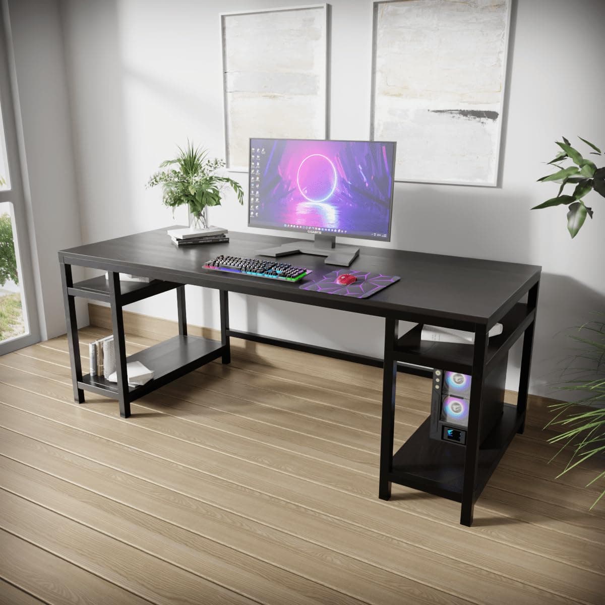 Riyan Luxiwood® Edward Computer Table in Engineering Wood for Home & Office, Simple Style Desk, Scratch Resistance Surface, Easy to Assemble. (Brown)