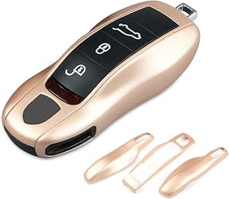 Neodymium Gold Key Fob Cover Compatible with Porsche Key Shell Key Fob Shell Replacement Compatible with Porsche Cayenne Panamera 911 718 Macan Boxster Cayman Old Style