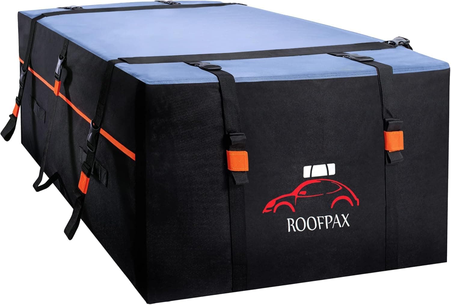 Expandable 15/19 cft. Car Rooftop Cargo Carrier Bag Waterproof Storage Including Double Zippers, Heavy-Duty Tie-Down Straps fit Cars with/Without Roof Top Rack or Side Rails