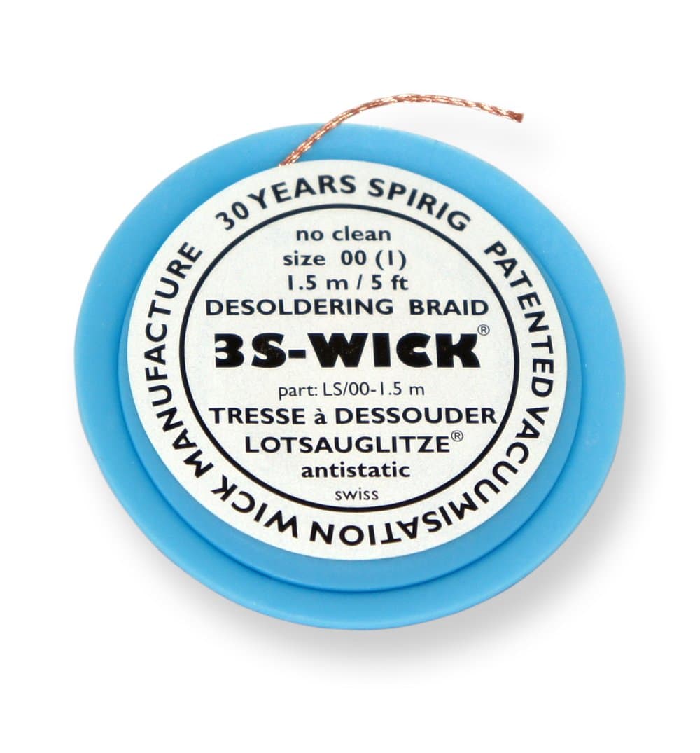 Spirig 3S-Wick WICK0.8-1.5 Solder Sucking Wick 0.8 mm to 1.5 m Antistatic Coil