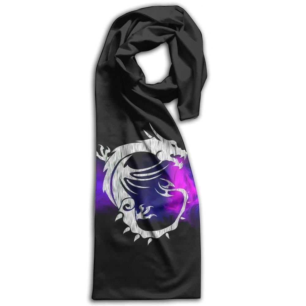 Unisex Msi-Logo-Nothing-Beats-The-Dragon Plain Knitted Warm Winter Outdoor Scarf For Adults