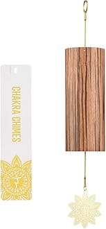 Mowind Chakra Chimes Natural Bamboo Wind Chimes Meditation Chord Windchime Wind bell for Home Decoration Zen Mindfulness Solar Plexus Chakra