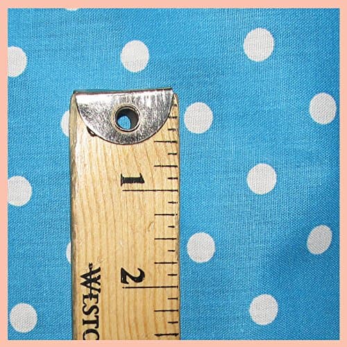 Small Polka Dot Poly Cotton Fabric Turquoise Blue/White