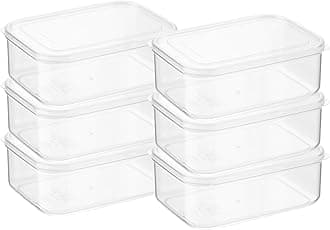 Lustroware Micro Clear Transparent Food Storage Containers with Lids – Large Capacity BPA-Free, Shatterproof, Dishwasher & Microwave Safe, 2.3 qt Refrigerator Organizer Bins, Made in Japan, Set of 6