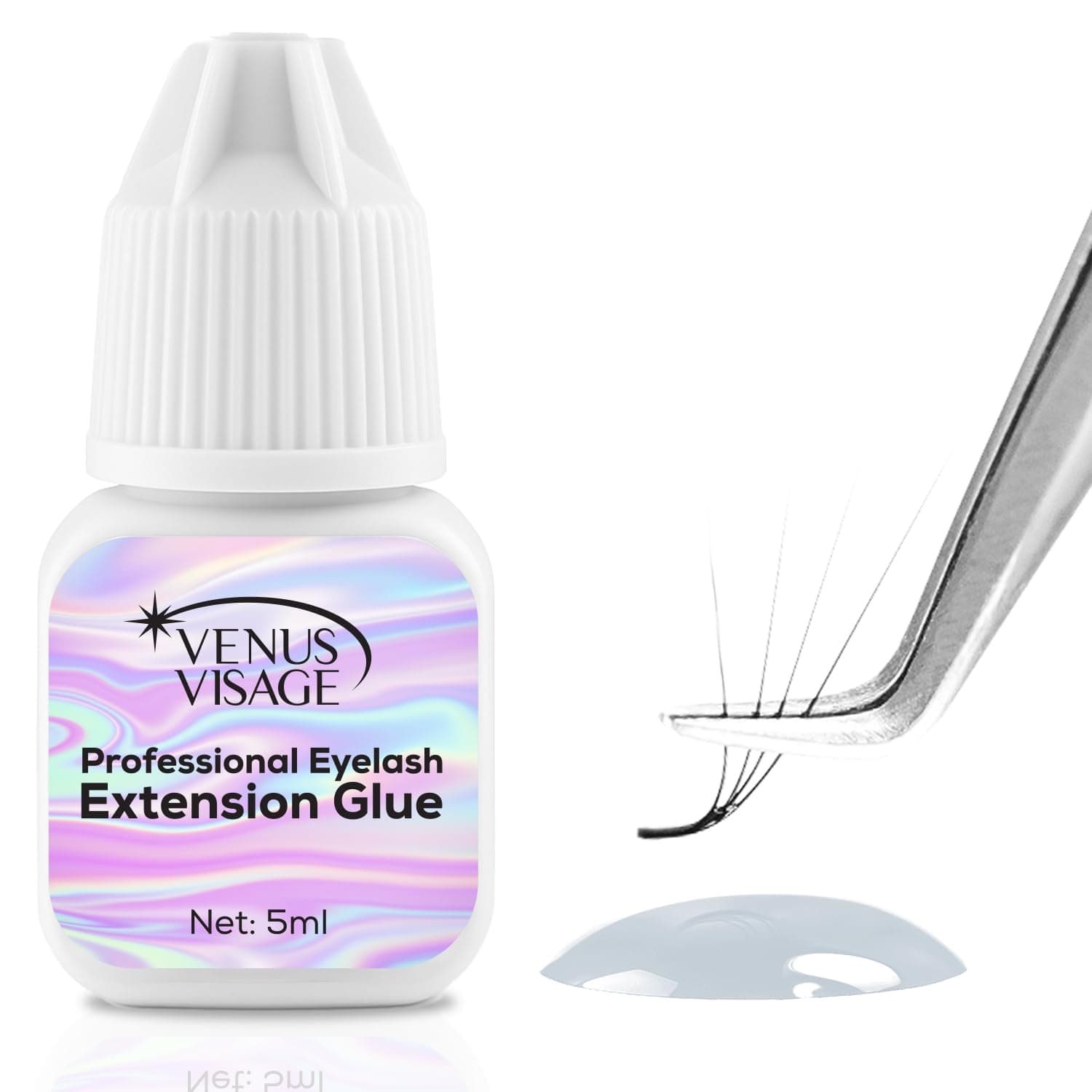 Eyelash Glue for Professional Lash Extensions 1 2 Sec Dry Time & 6 7 Weeks Bonding Extra Black & strong Latex free Lash Adhesive (5ml),0.16 Fl Oz (Pack of 1)'