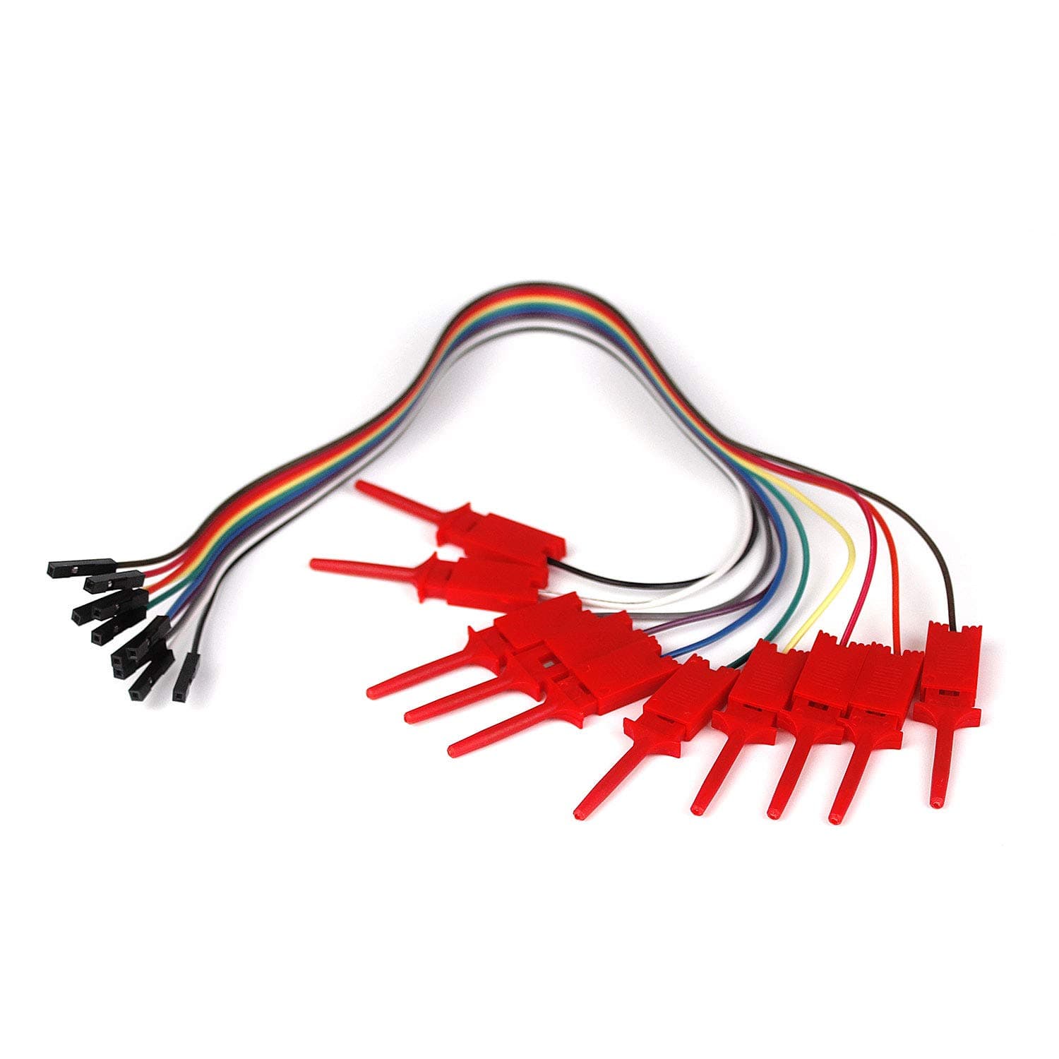 Angelkiss 10pcs Dupont thread USB Logic analyzer Test Hook Clip Grabber Jumper Wires & Interface Pins Ideal for Electronic Experiment