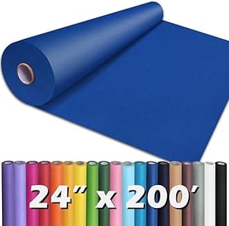 PerkHomy 24" x 2,400" (200') Blue Kraft Paper Roll for Craft Bulletin Board Paper Art Table Covering Crafting Gift Wrapping Bouquet Packing Parcel 80GSM 55LB (Blue, 24" x 200')