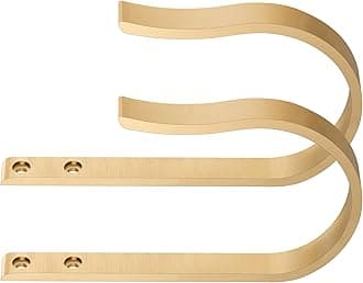 Warm Gold Curtain Drapery Holdbacks,2Pcs Solid Aluminum U Shaped Wall Mounted Curtain Tiebacks