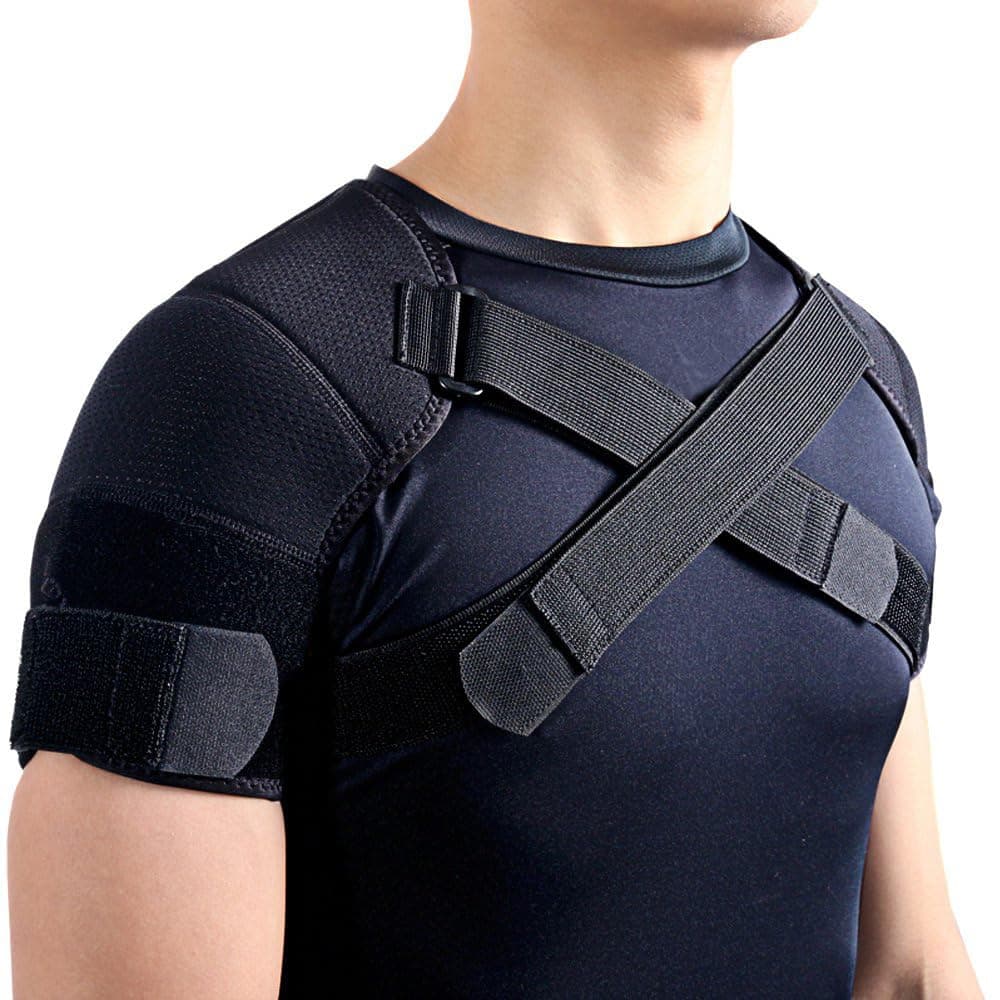 Kuangmi Sport Double Shoulder Support Adjustable Black 1 Piece (Small)