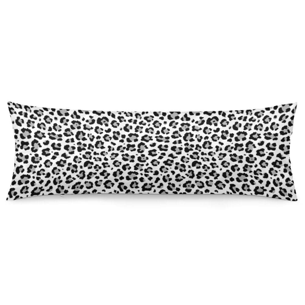 Leopard Body Pillow Cover White Grey Leopard Print Long Pillow Case with Zipper Decorative Bedding Pillowcase Farmhouse Cheetah Pillows Covers Soft Animal Skin Cushion Pillowcases for Bedroom,20"x54"