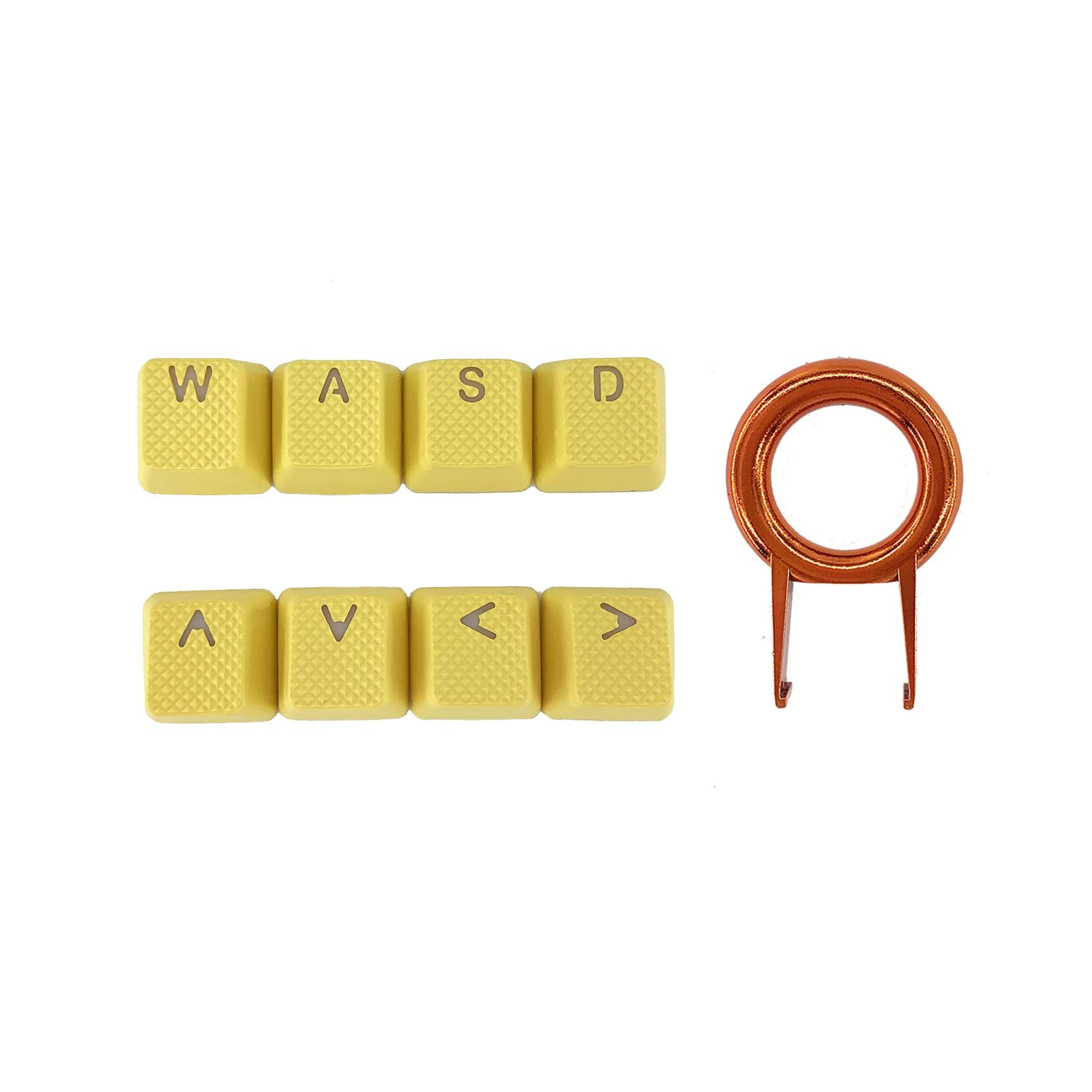 Tai-Hao Rubber Gaming Backlit Keycaps Set - 8 Keys Rubberized DoubleShot Key Caps for Cherry MX Mechanical Keyboards Compatible OEM Include Key Puller (Yellow-8 Keys)