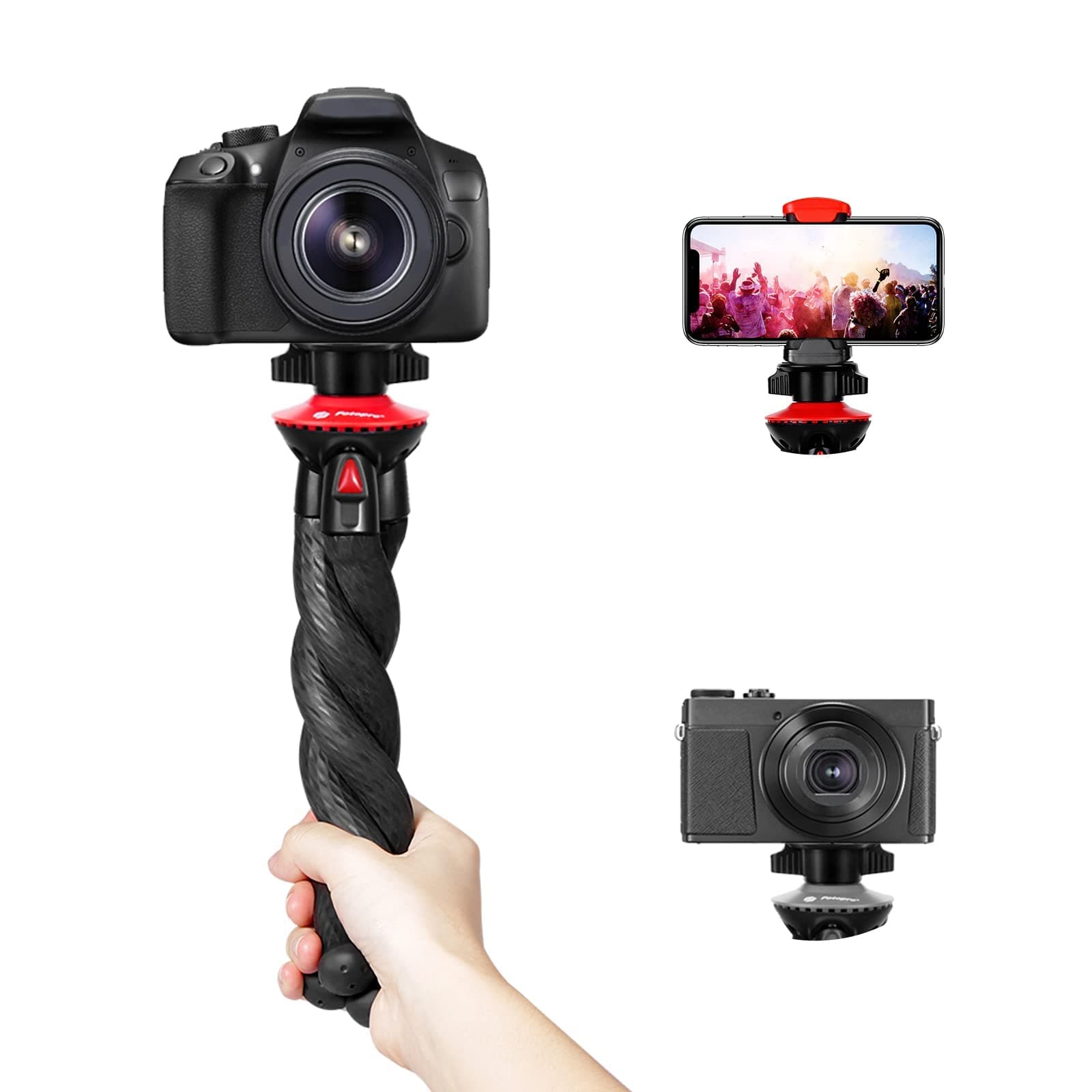 Camera Tripod Fotopro Flexible Phone Tripod Bendable Tripod for Mini Camera Handheld Tripod Stand for iPhone Vlogging Travel Video