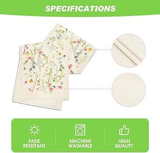 Artoid Mode Wildflowers Bloom Flowers Spring Table Runner, Seasonal Summer Floral Kitchen Dining Table Decoration for Home Party Decor 13x108 Inch