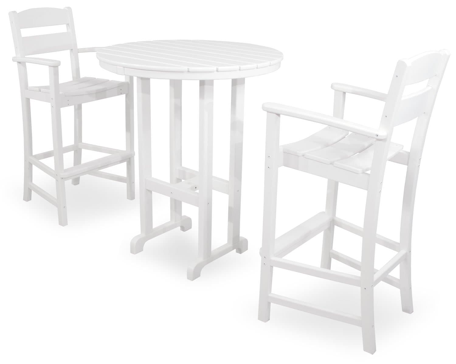 Ivy Terrace IVS111-1-WH Classics 3-Piece Bar Set, White
