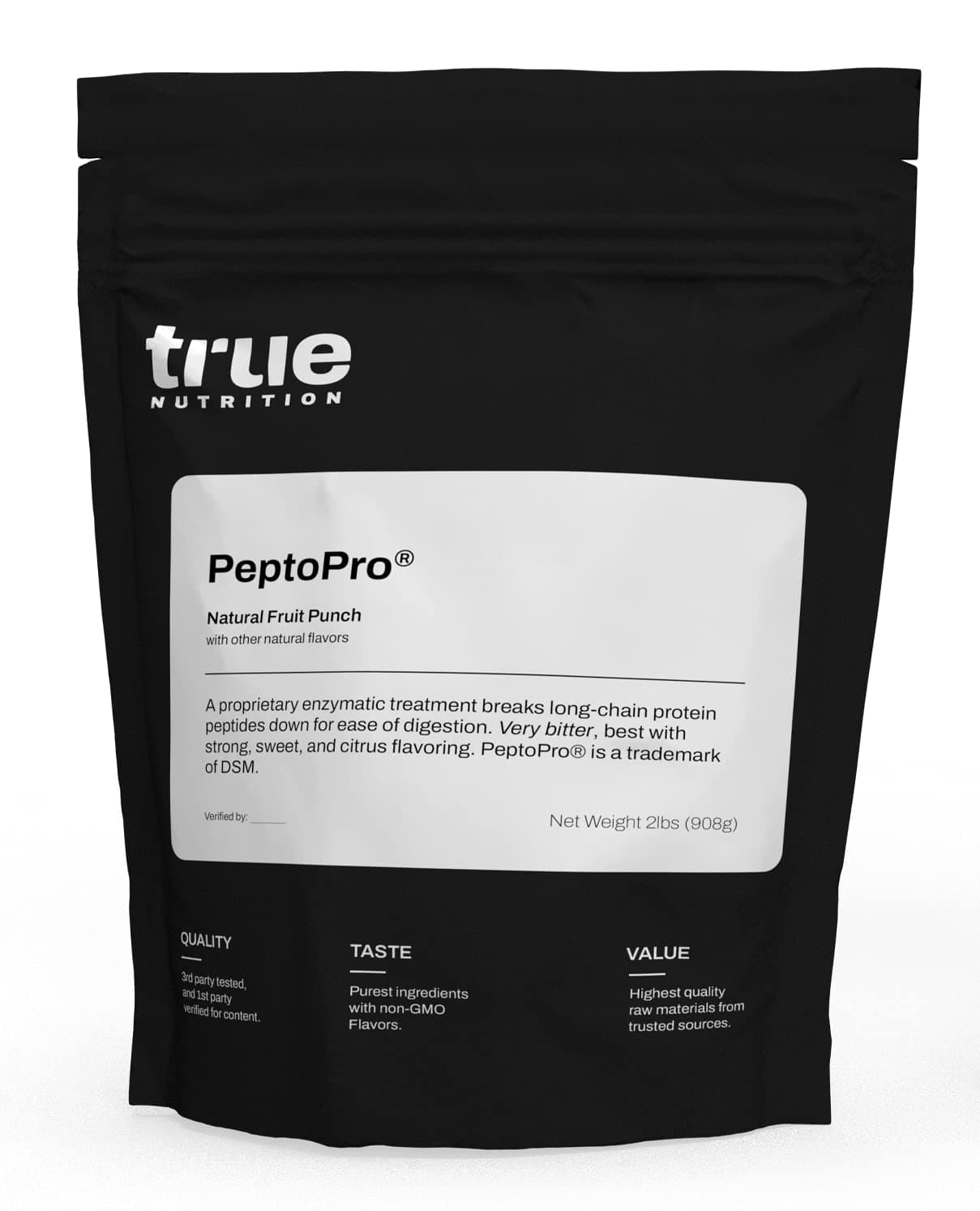 True Nutrition PeptoPro Hydrolyzed Caseinate (Fruit Punch) - 100% Milk Casein Protein Powder Peptides - Dissolves Instantly and Easily Digested - Soy Free Protein Powder - 2lb.