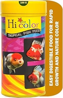 Hi Colors - Aquarium Fish Food for All Fish, Tropical - 100g High Protein Pellets for Betta, Guppy, Goldfish, and More - Enhance Color & Growth with Natural Ingredients/Omega 3