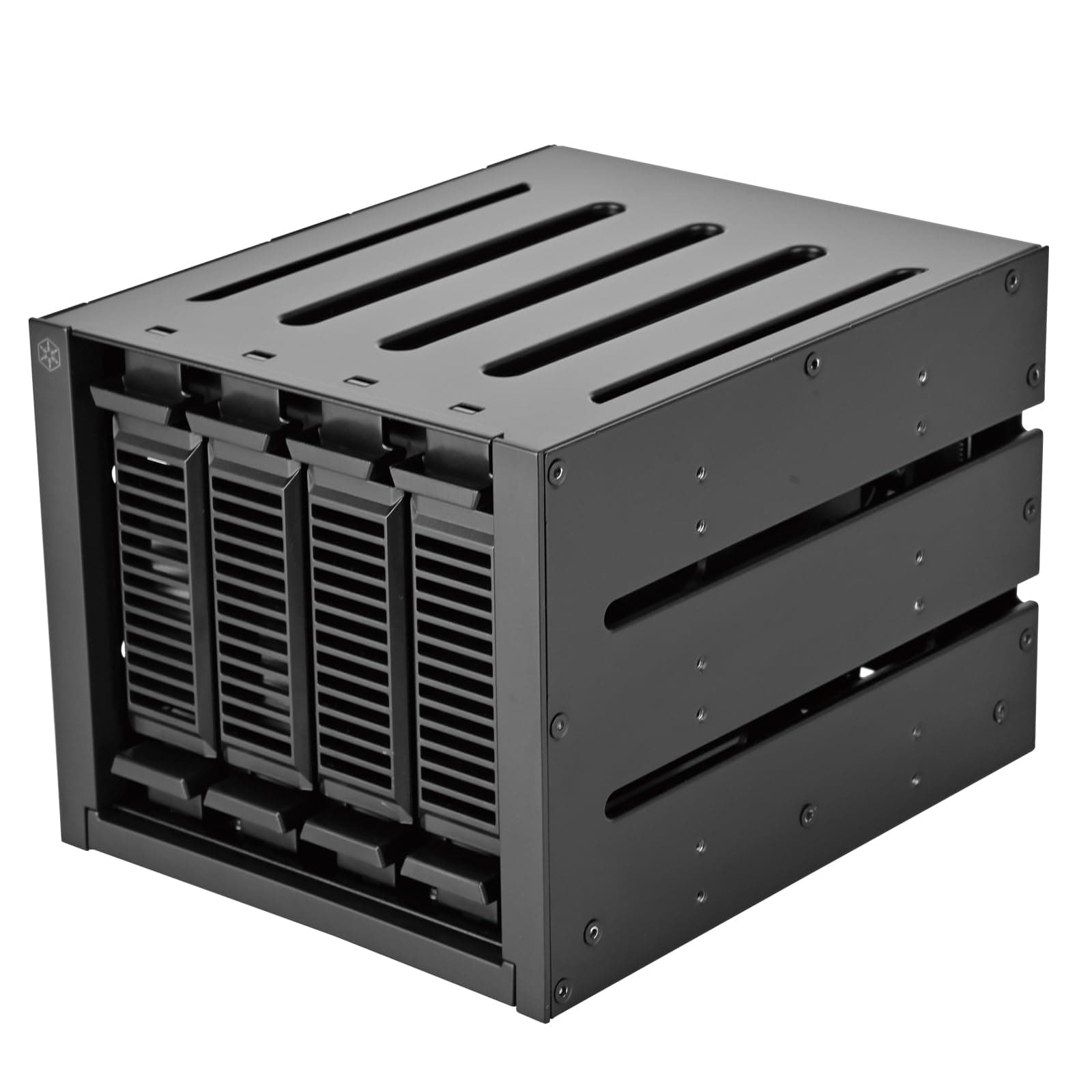Silverstone Techology FS304-V Three (3) 5.25" Bay to Four (4) 3.5" SAS 12G / SATA 6G Trayless Hot-swap Cage, SST-FS304B-V