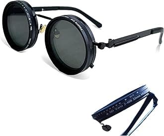 Adjustable Tint Sunglasses Polarized Round Lenses with ND Filter, 9 Gears, Ideal for Beach, Fishing, and Outdoor Activities