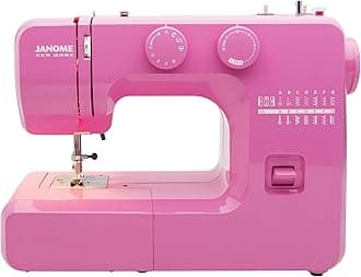 Janome Pink Sorbet Easy-to-Use Sewing Machine with Interior Metal Frame, Bobbin Diagram, Tutorial Videos, Made with Beginners in Mind for Garments, Patchwork, Light Quilting