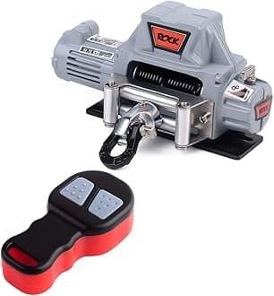Metal Automatic Winch Wireless Remote Controller System for 1:10 RC Crawler Car Axial SCX10 90046 Traxxas TRX4 Redcat (Grey)