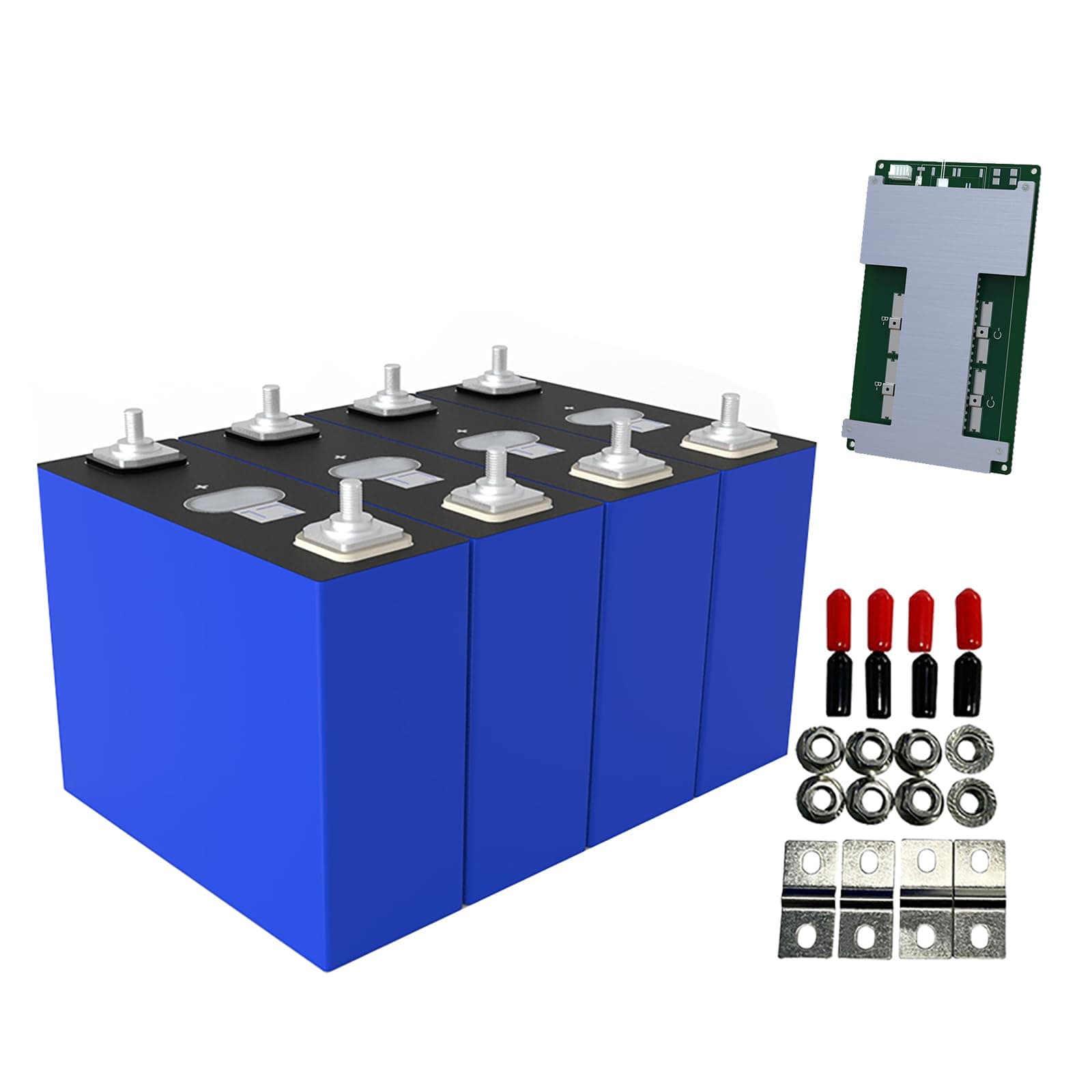 4PCS Hithium 3.2V 100Ah Lifepo4 Battery with BMS, Grade A Lifepo4 Cells Deep Cycle Lithium Iron Phosphate Replacement Battery Rechargeable Perfect for Boat, RV, Golf,Off-Grid