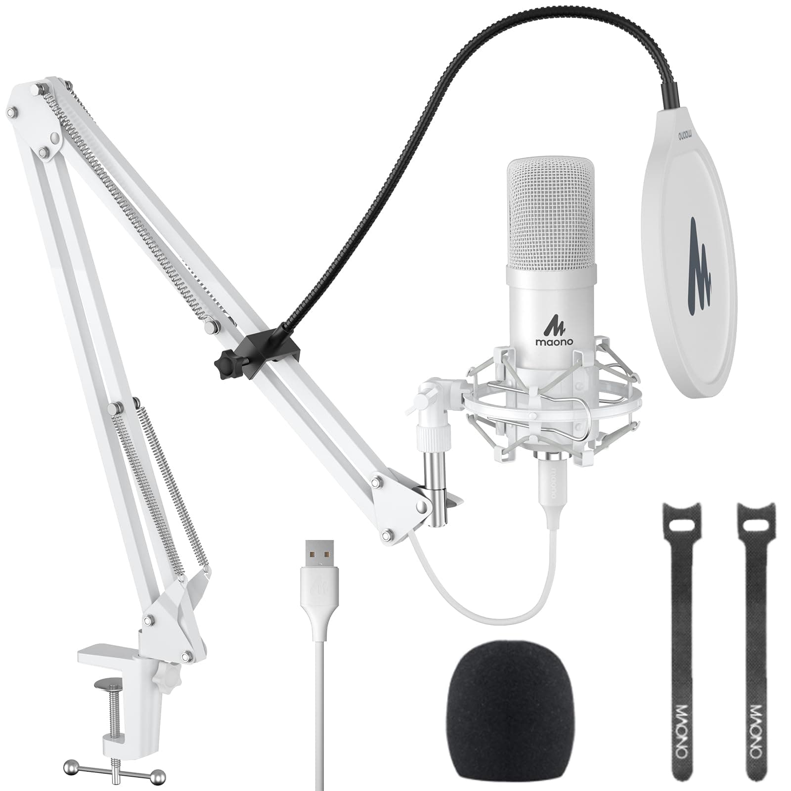 MAONO AU-A04 Condenser Microphone Kit (White)