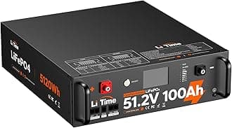 Litime 51.2V 100Ah LiFePO4 Battery for Home Storage, Energy Solution - 5.12kWh Capacity, 3U Chassis, 3.5" Touch-Screen, Superior EV-Grade Cells, Off-Grid Easy Installation
