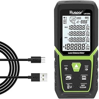 Laser Distance Meter 393Ft with Li-ion Battery & Electric Angle Sensor, Backlit LCD Laser Measure M/in/Ft with High Accuracy Multi-Measurement Modes, Pythagorean, Distance, Area&Volume