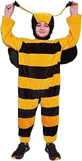Kaku Fancy Dresses Honey Bee Insect Costume | Honey Bee Wings Fancy Dress | Honey Bee Costume -Yellow & Black, 3-4 Years, for Boys & Girls