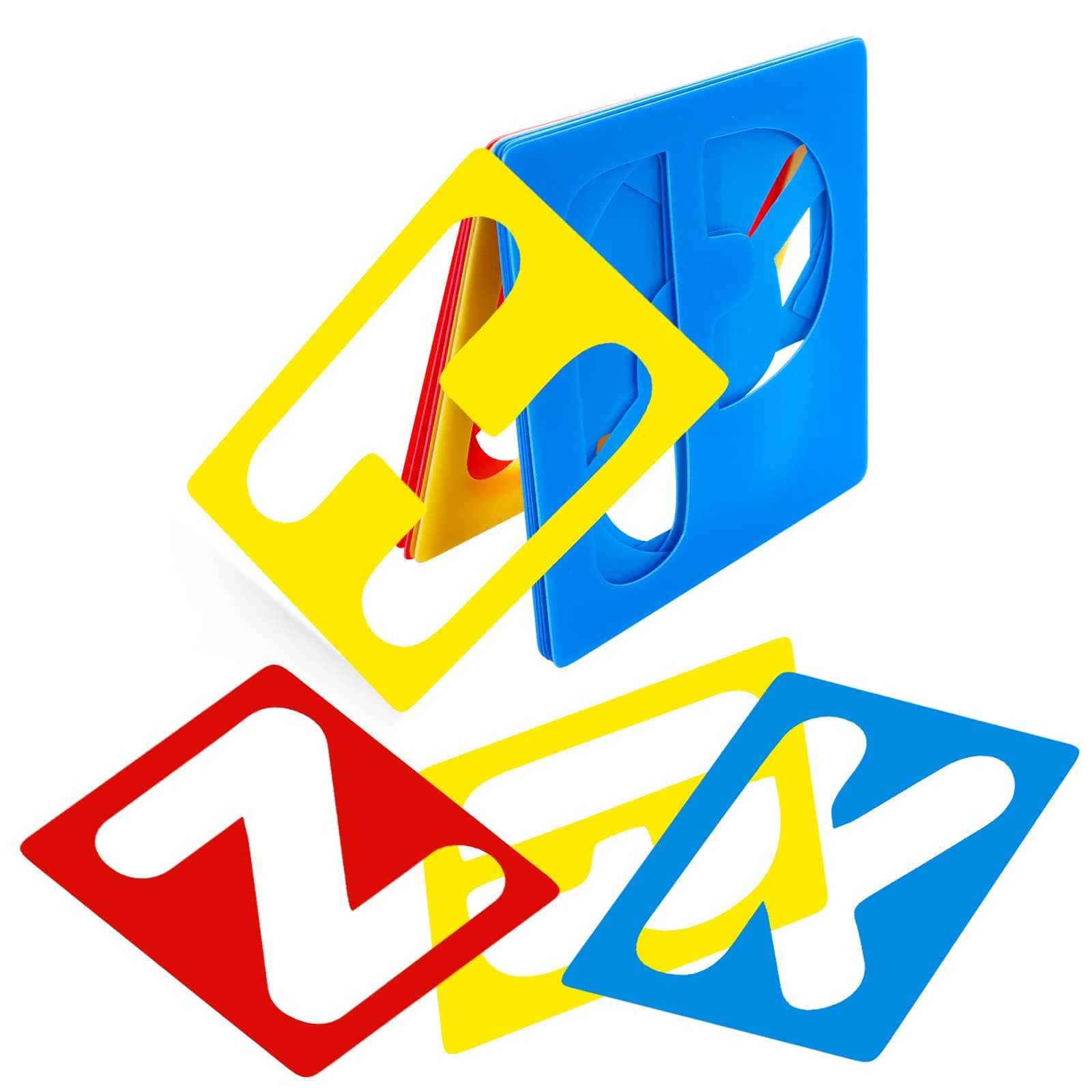 26 Piece Alphabet Stencils - 3 Inch Reusable Plastic Letter Templates, Colorful Letter Decoration Painting Stencils for Kids 3-8 Years on Wood, Wall, Fabric, Rock, Chalkboard