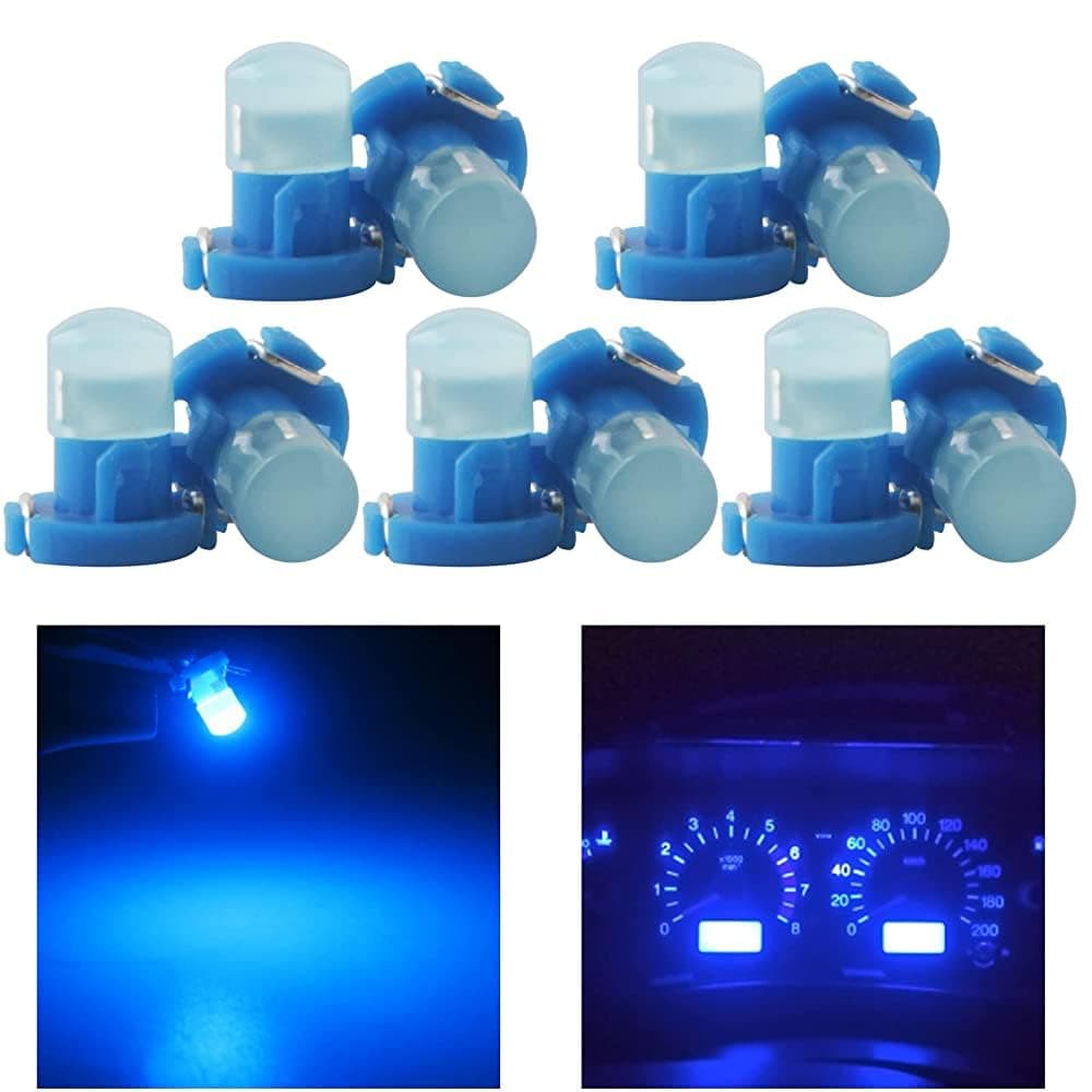 T3 Blue Neo Led Wedge Bulb Climate Heater Control Ignition Lights Instrument Panel Guage Cluster Dashboard Lamps 12V Pack of 10