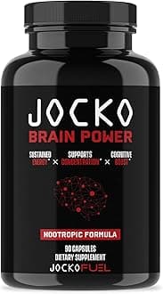 Jocko Fuel Brain Power - Nootropic Dietary Supplements for Memory & Focus wiht L Theanine, L Carnitine- Energy & Focus Supplement (90 Capsules)