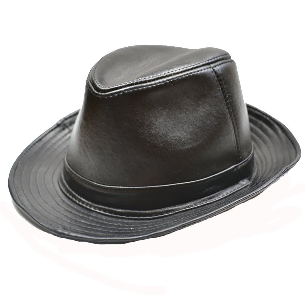 YosangMen's Genuine Leather Fedora Porkpie Hat